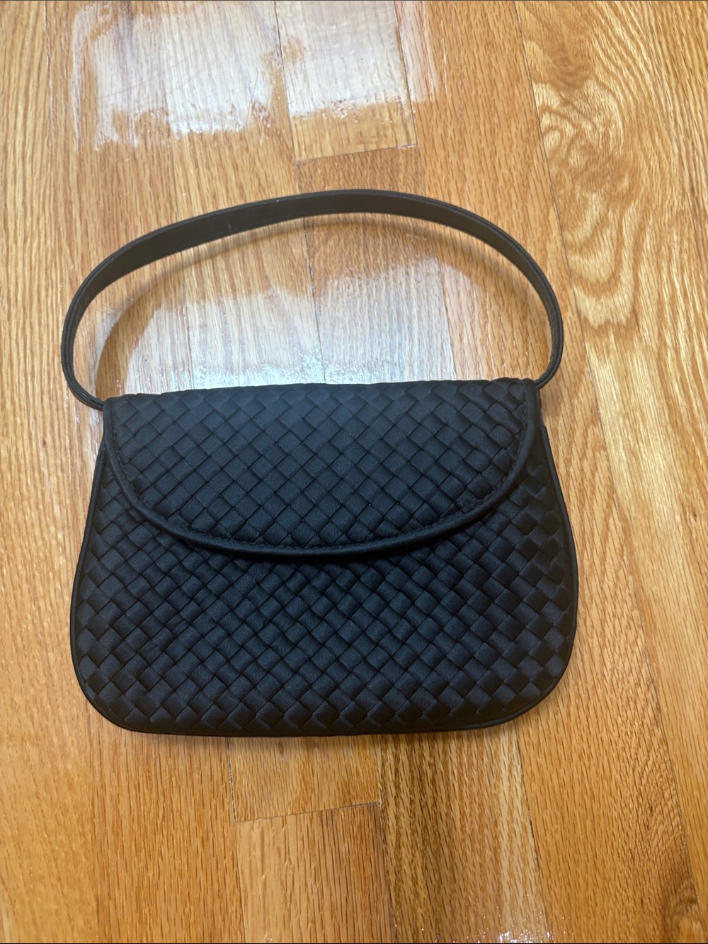 Classic Black Woven Evening Bag